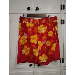 Sea-Doo Bombardier Men's Board Shorts  Hawaiian tiki Swim Trunks Unlined Surf Lg